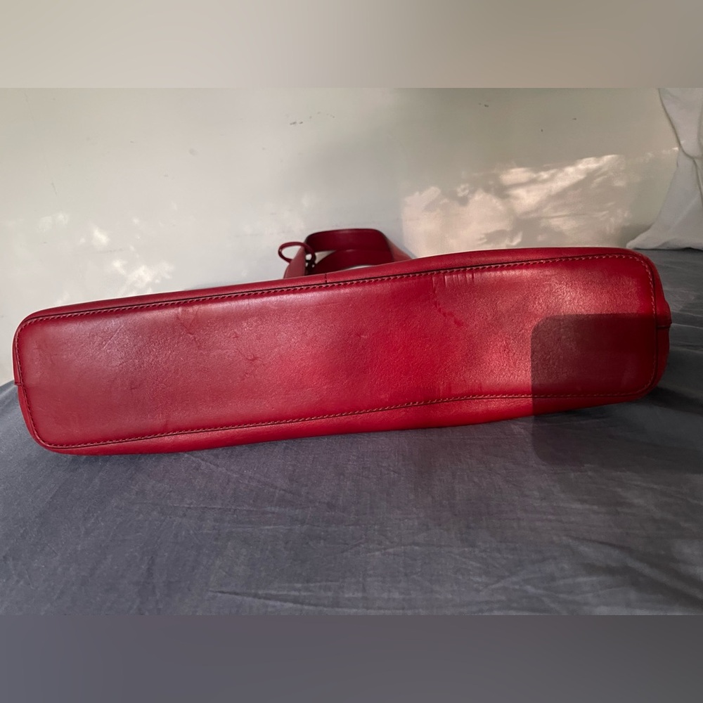 Sigrid Olsen Red Leather Tote Bag Spacious and Structured - Picture 6 of 9